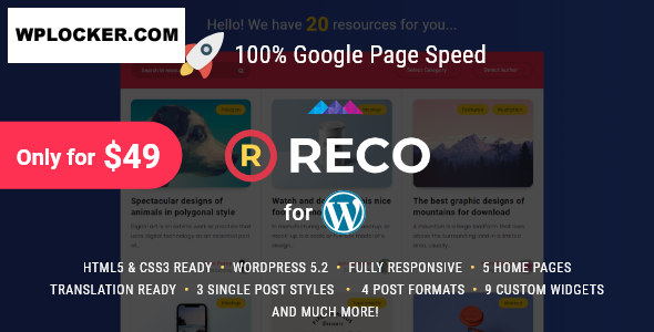 Premium WordPress Theme name: Reco