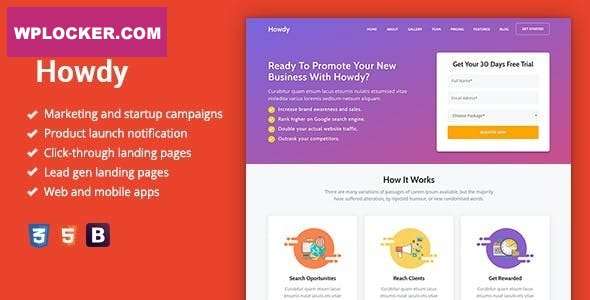 Premium WordPress Theme name: Howdy