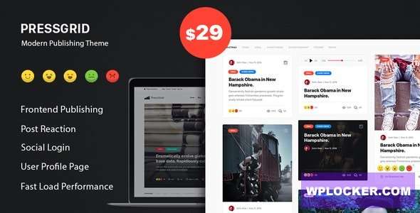 Premium WordPress Theme name: PressGrid