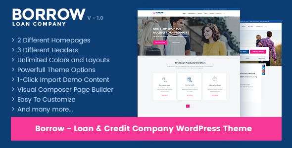 Premium WordPress Theme name: Borrow