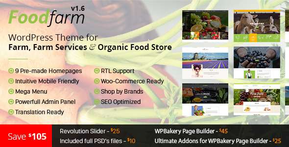 Premium WordPress Theme name: FoodFarm