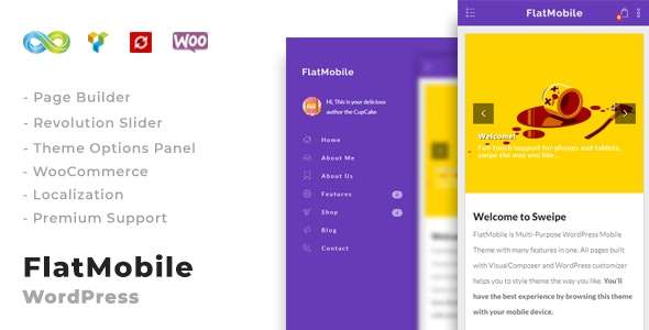 Premium WordPress Theme name: FlatMobile
