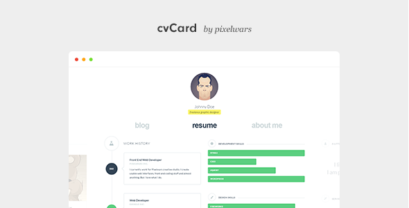 Premium WordPress Theme name: cvCard